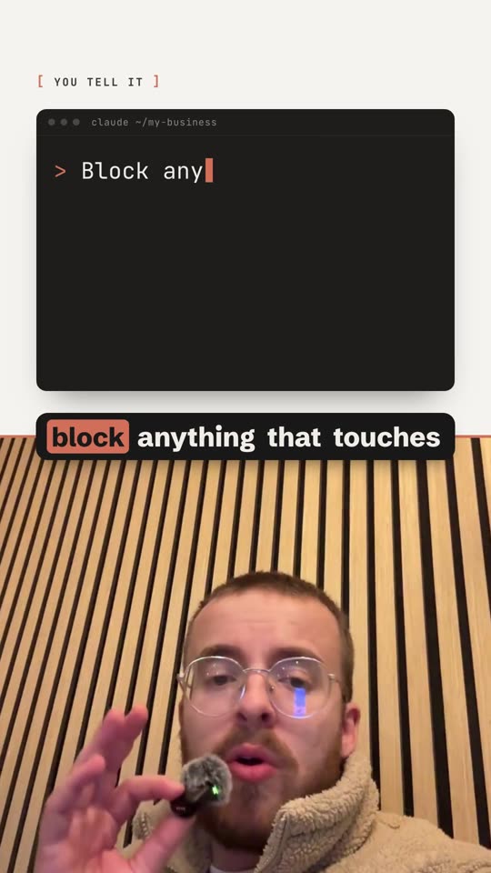 Frame: a terminal graphic typing a rule, above George